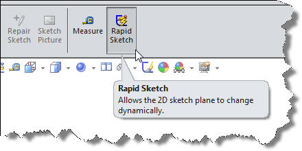 The Rapid sketch icon sits at the end of the Sketch Toolbar