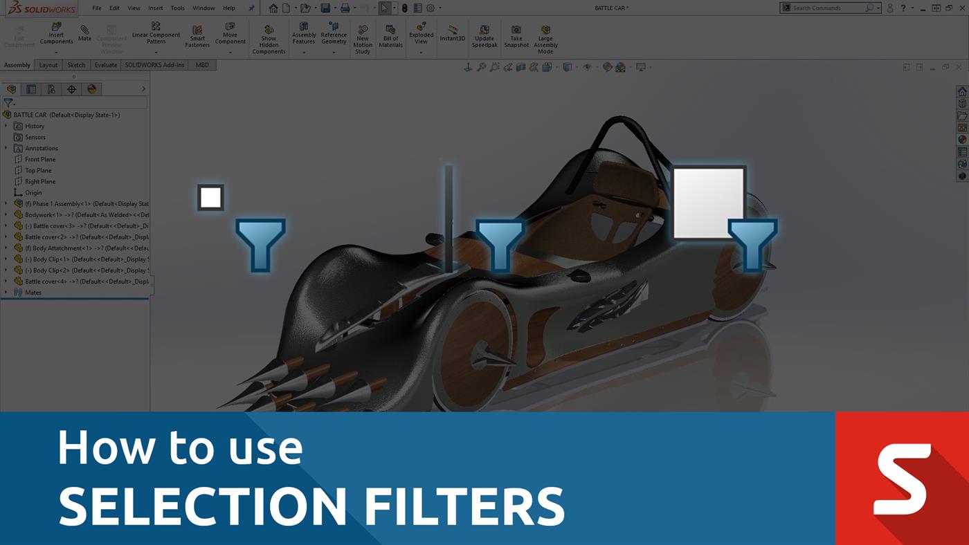 How to turn off the Selection Filter/Funnel in SOLIDWORKS