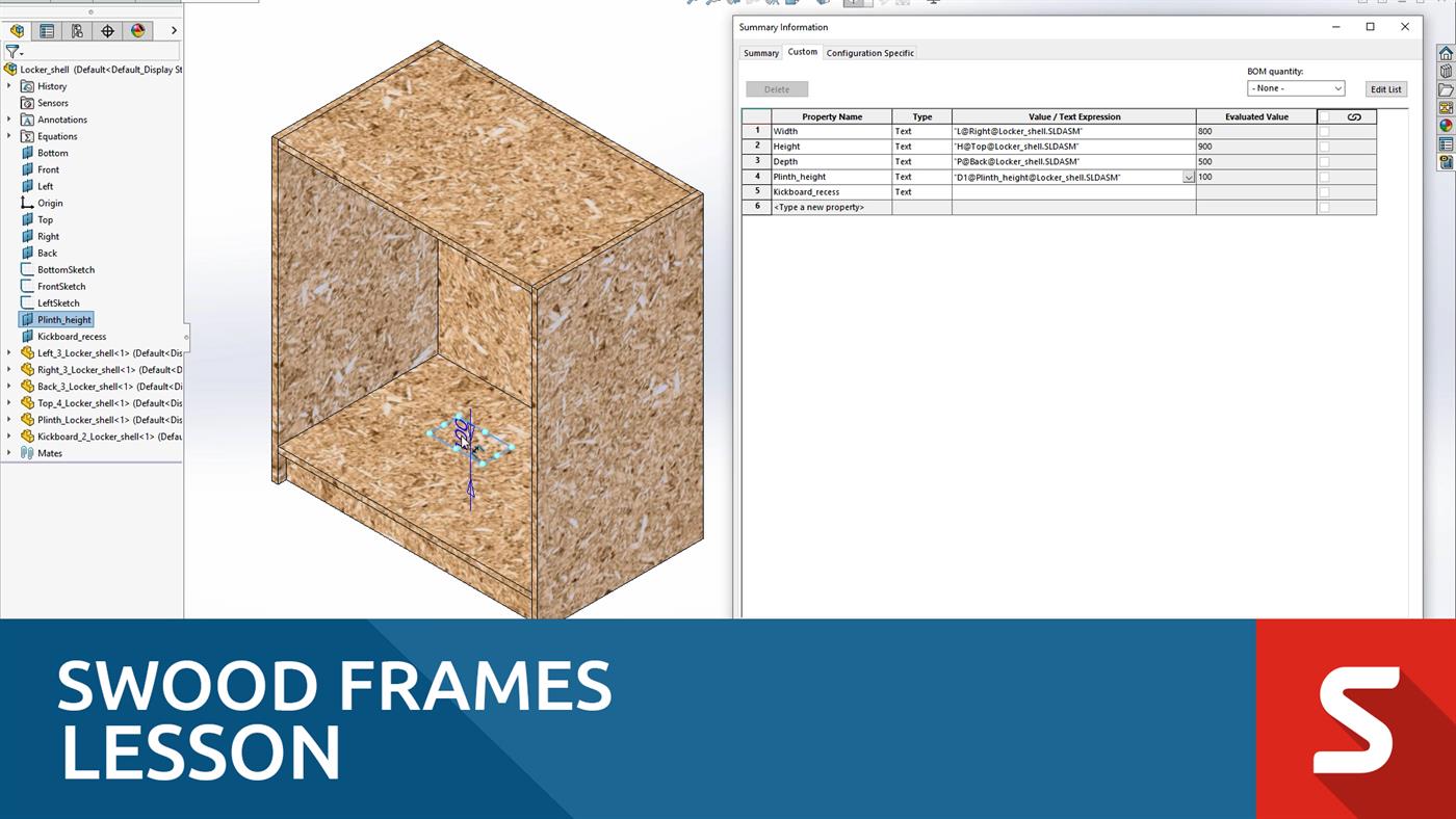 Basic SWOOD Frames Lesson How to Build Furniture in SOLIDWORKS