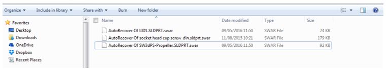 SOLIDWORKS Auto Recovery
