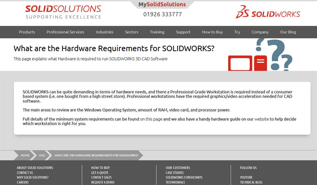 What are the Hardware Requirements for SOLIDWORKS?