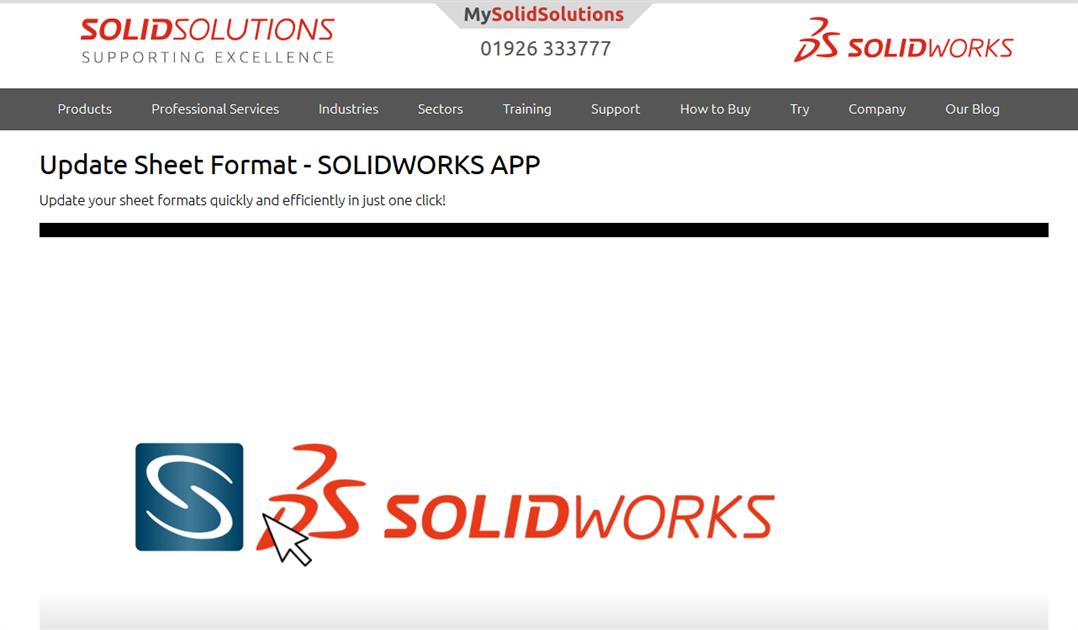 Update Sheet Format SolidWorks APP Solid Solutions
