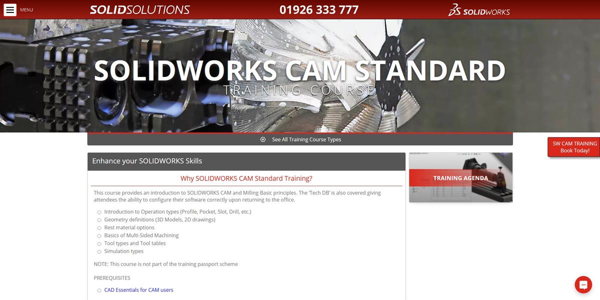 SOLIDWORKS CAM Standard Essentials Training Solid Solutions