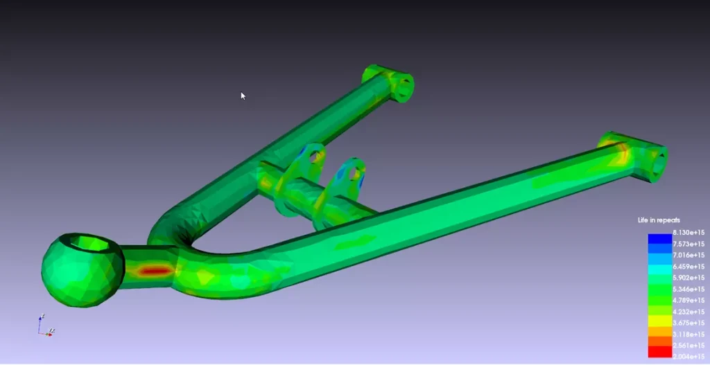 solidworks motion fatigue simulation results