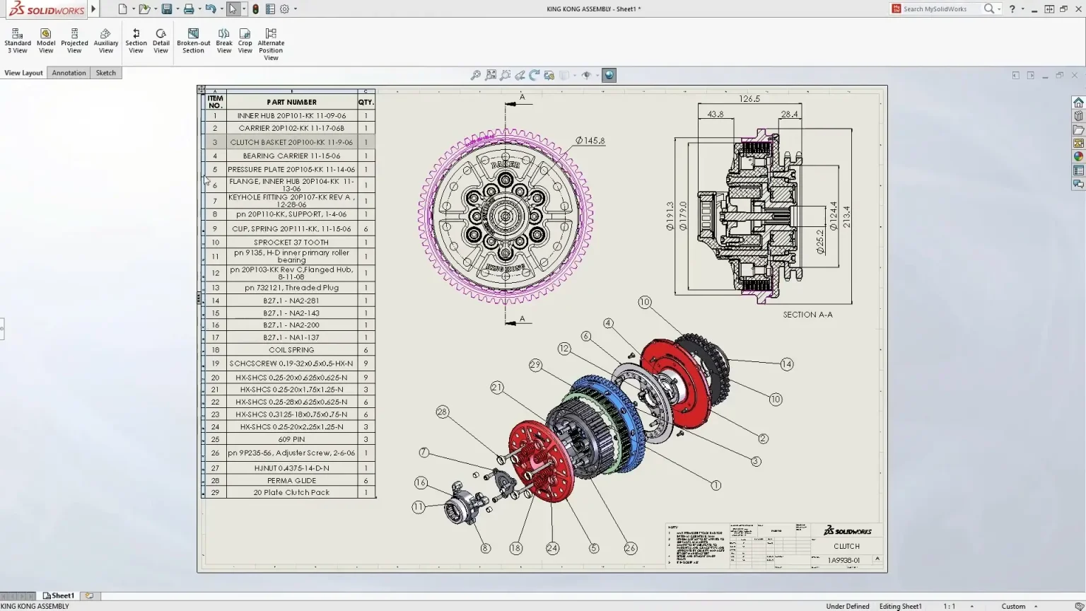 solidworks exploded view drawing