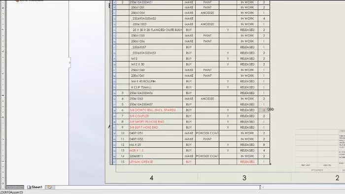 solidworks 2023 bom-column-filters-and-highlight