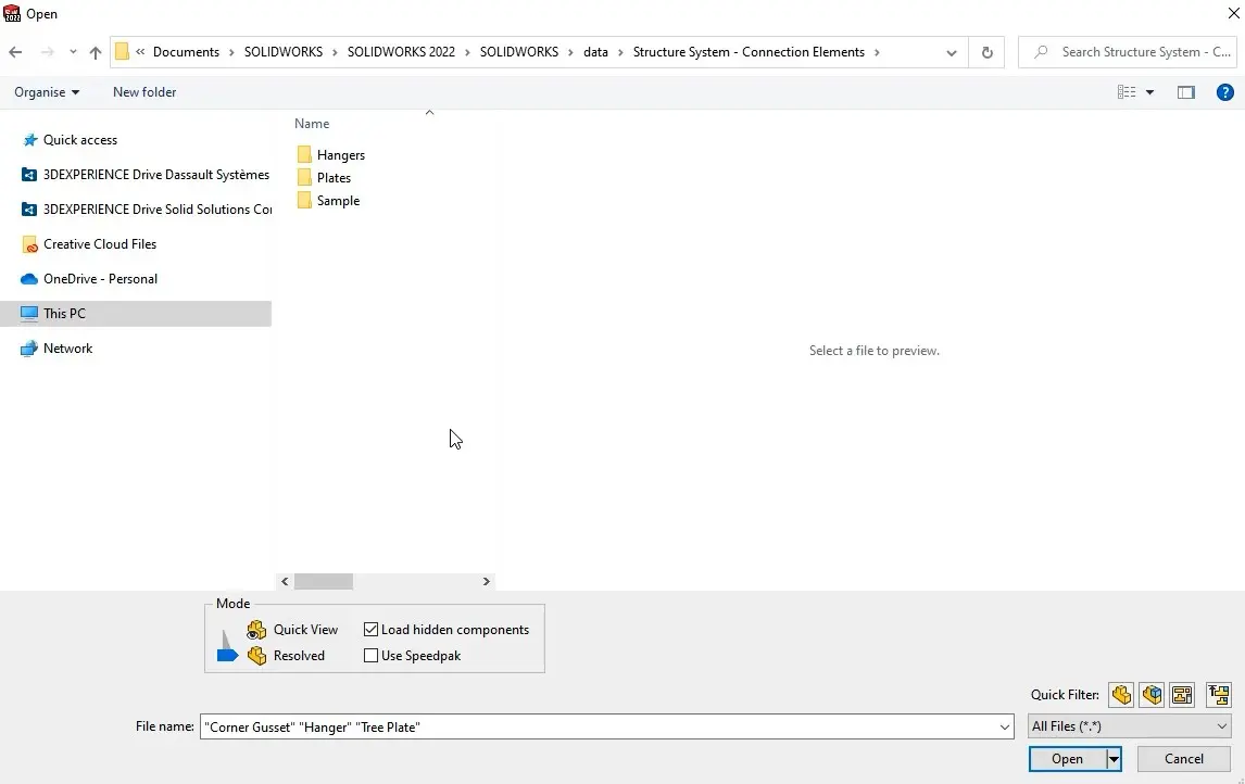 solidworks connection library