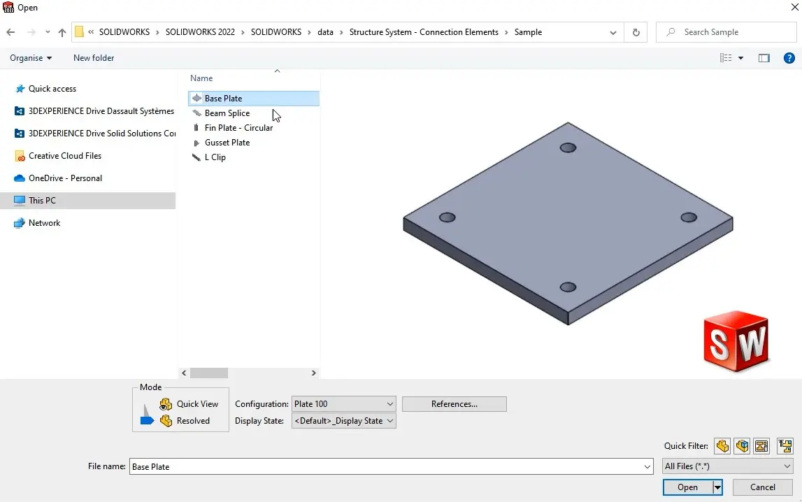 solidworks sample connections