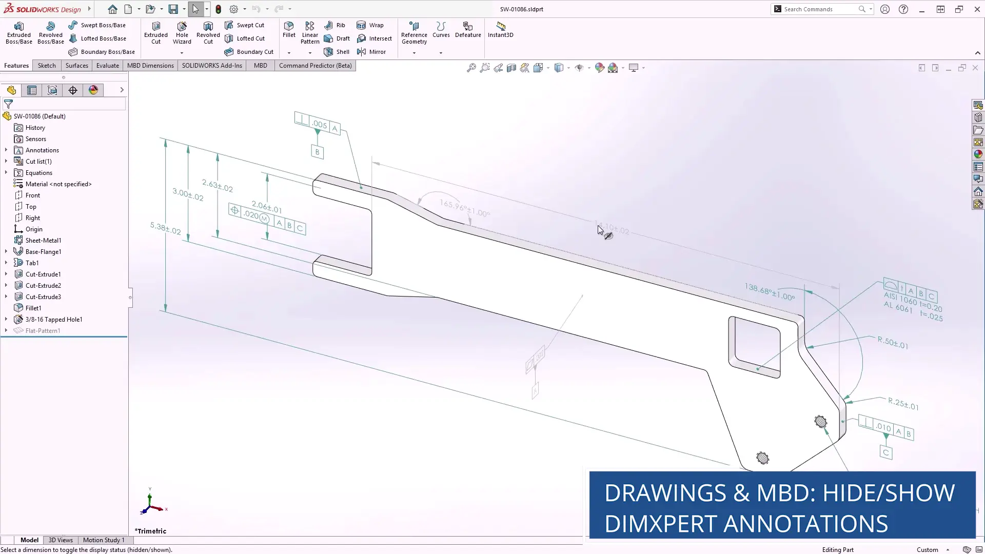 solidworks drawings mbd 2026 annotation visibility control