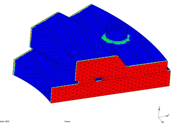 time saving techniques with fea mesh flywheel ring split