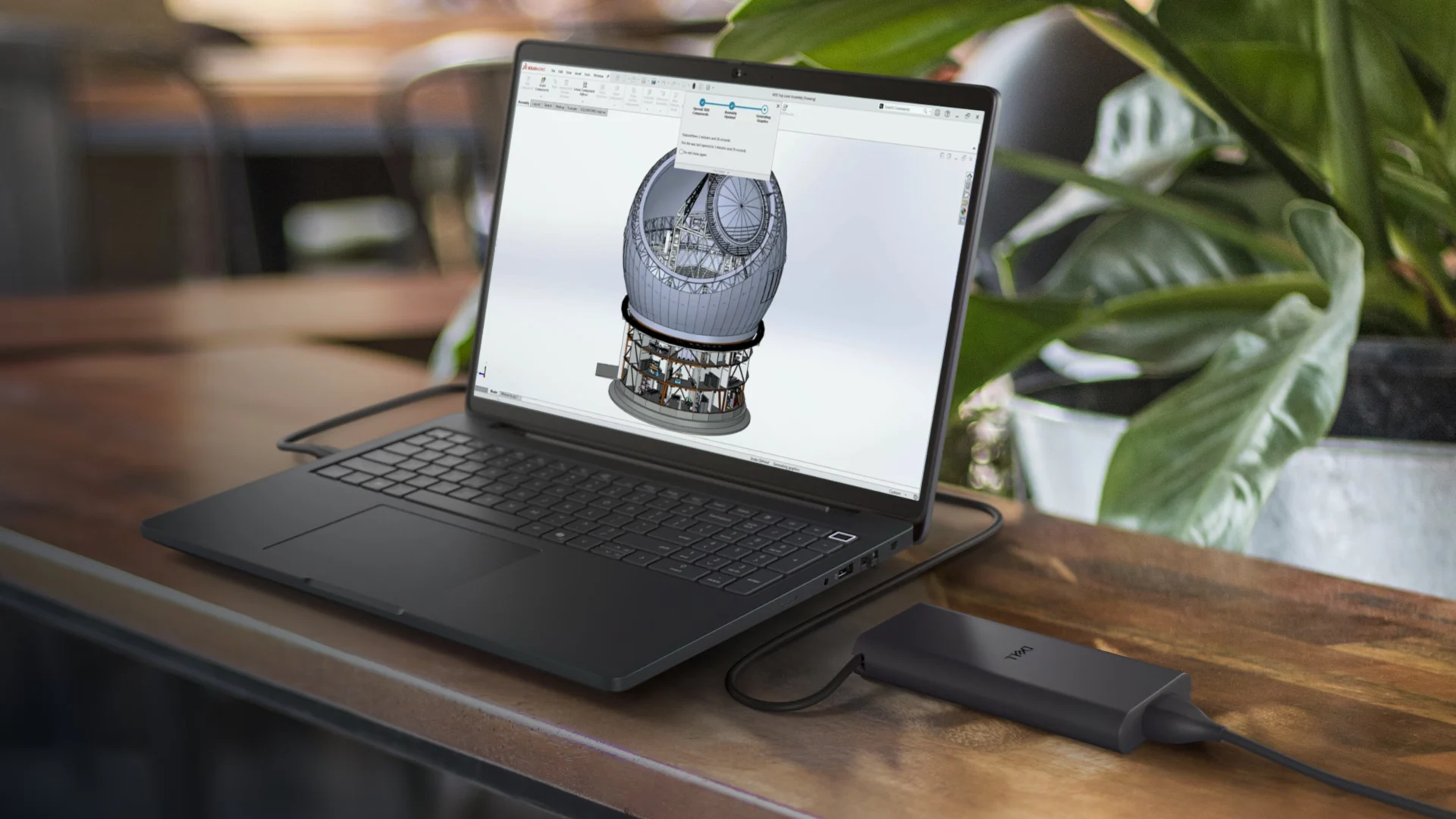 dell laptop on desk solidworks cad workstation