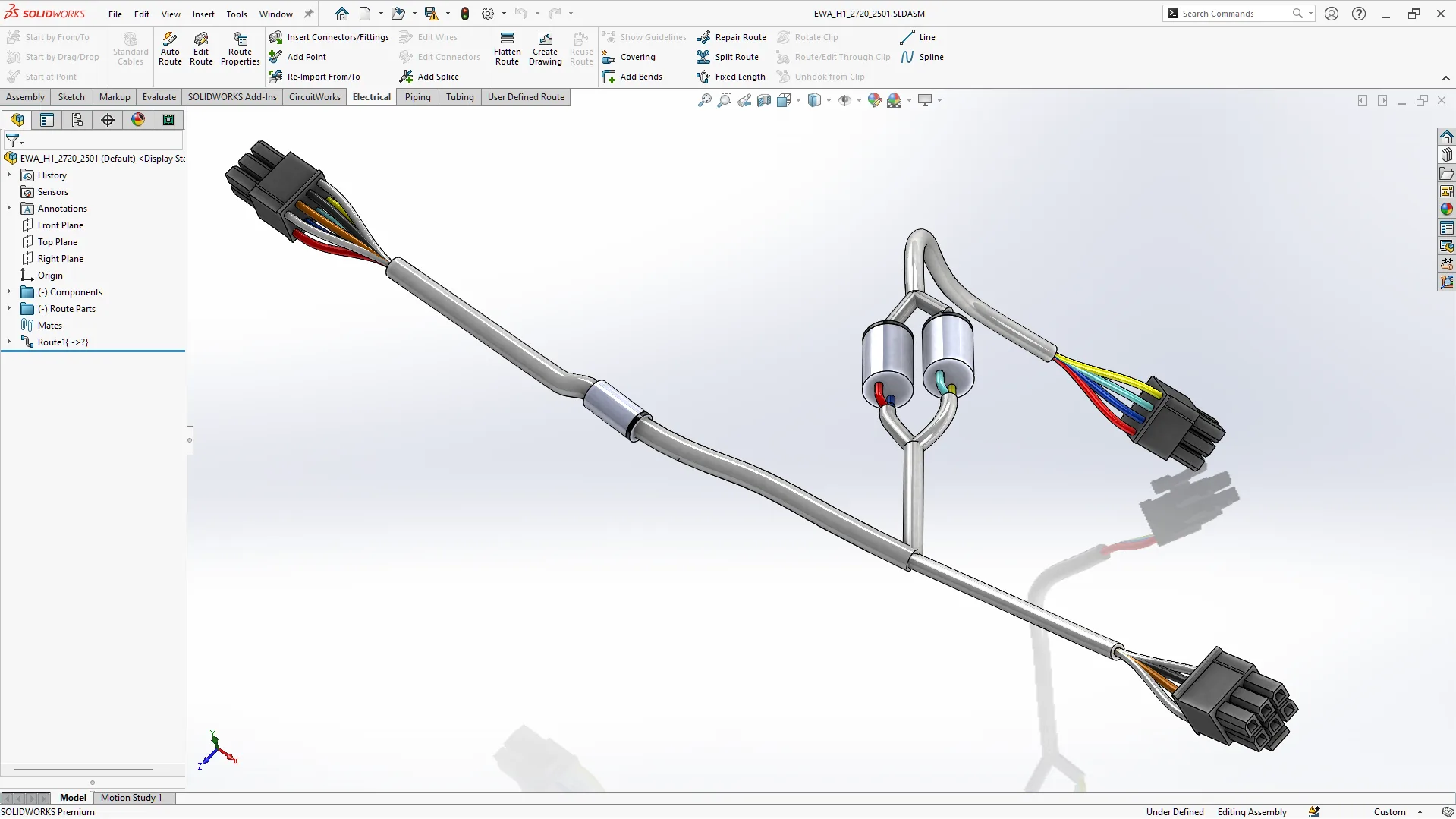 solidworks electrical branching cable 3d