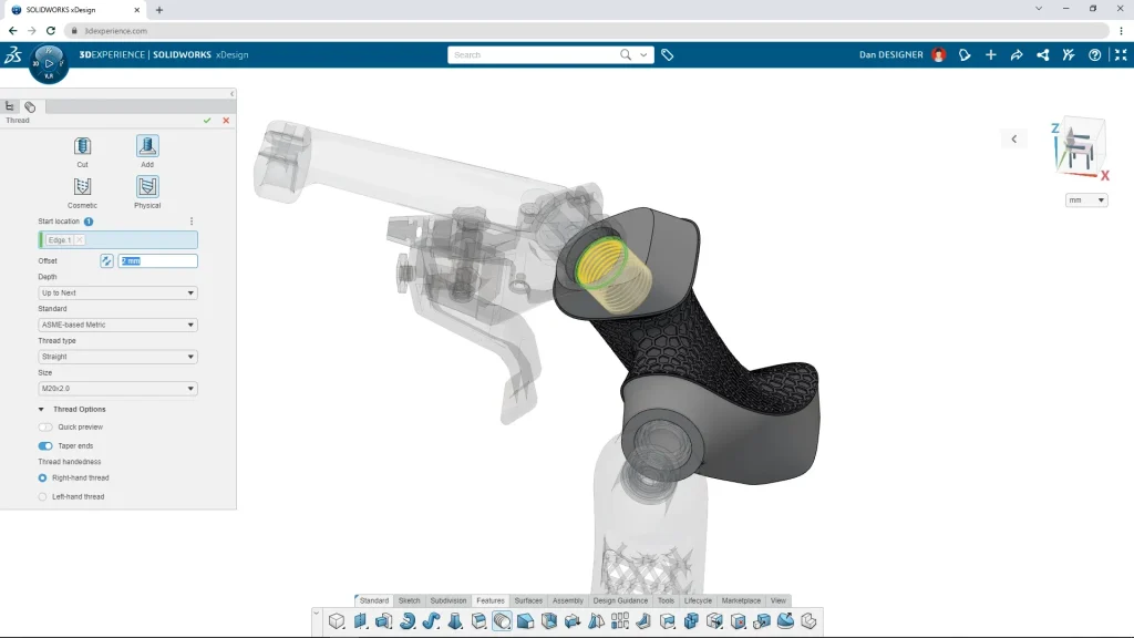 editing a part in solidworks xdesign (formerly solidworks cloud)