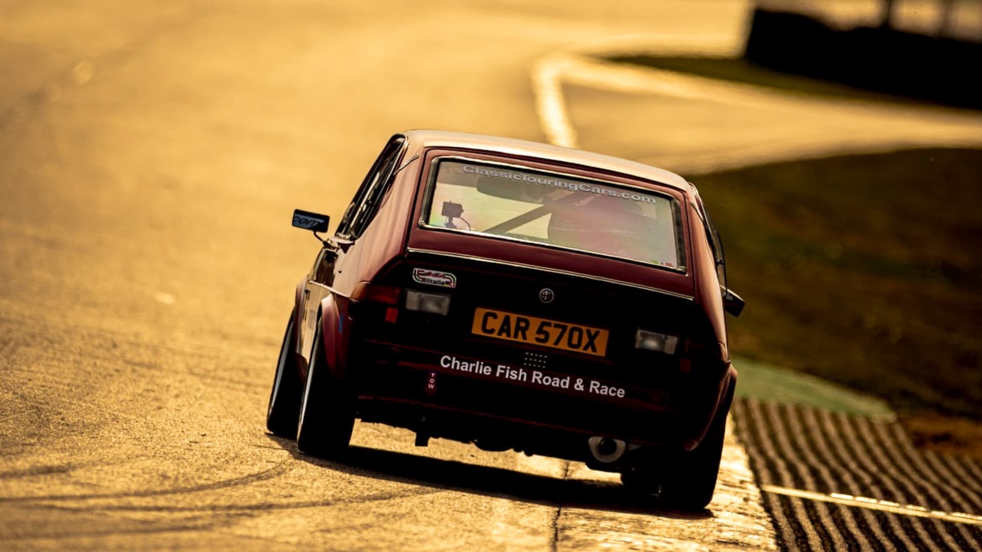sam fish from fish fabrications driving his alfa sud at the snetterton 200.
