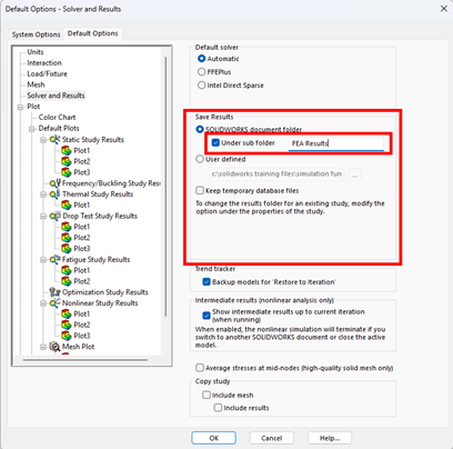 best practices for storing solidworks simulation results 6 setting up the results folder