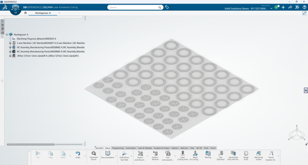 Nesting 2D Components In 3DEXPERIENCE DELMIA 1 Multiple 2D gear designs nested onto one sheet ordered by bounding box