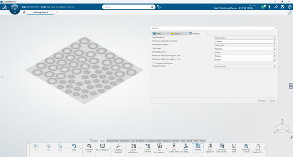 Nesting 2D Components In 3DEXPERIENCE DELMIA 3 Nesting by real contour with applied edge offset