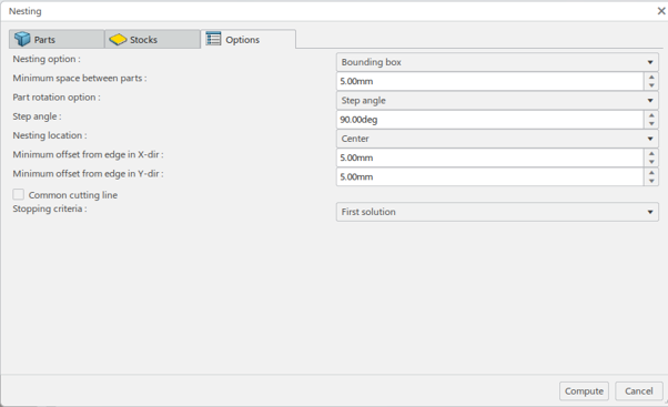 Nesting 2D Components In 3DEXPERIENCE DELMIA 7 Nesting options