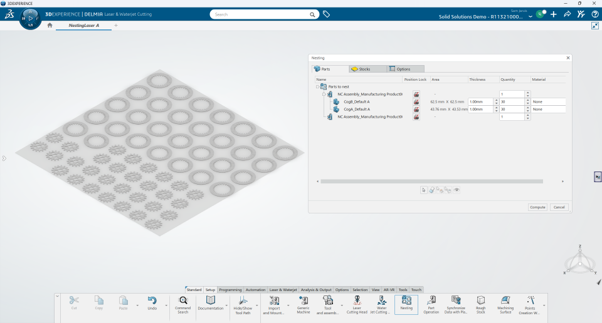 Nesting 2D Components In 3DEXPERIENCE DELMIA 2 Part quantities can be altered post nesting to optimise material use