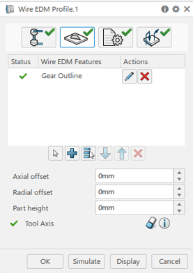 Profile operation geometry tab