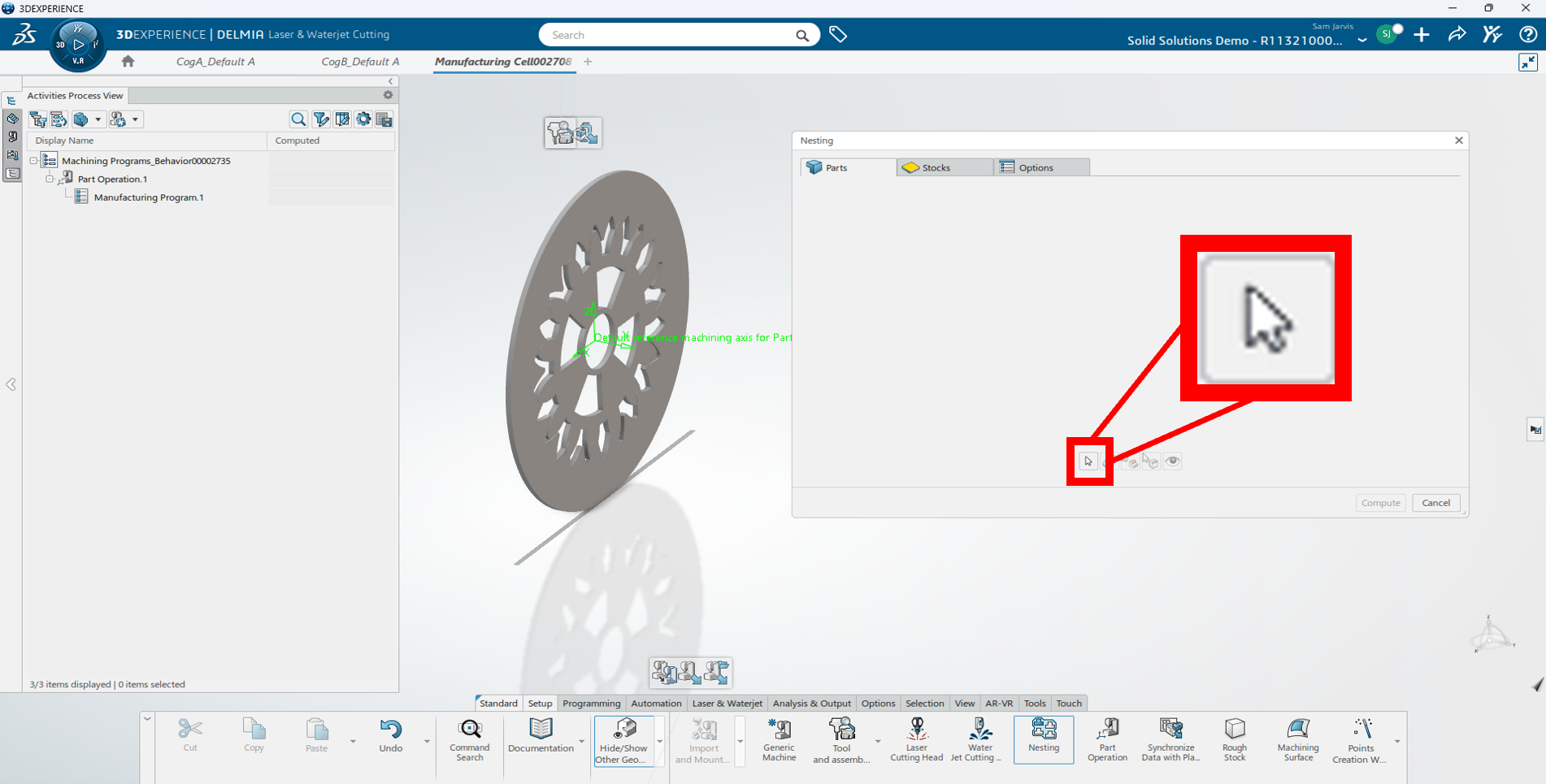Nesting 2D Components In 3DEXPERIENCE DELMIA 4 Select parts to nest