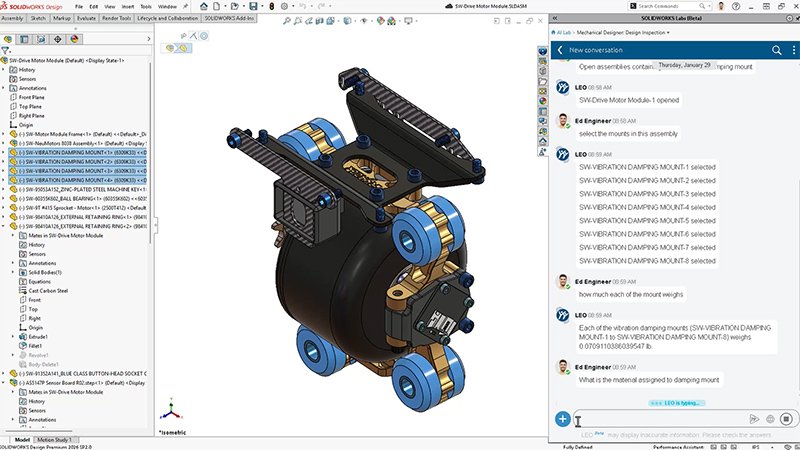SOLIDWORKS AI Virtual Companions 3 SOLIDWORKS Virtual Companion Leo