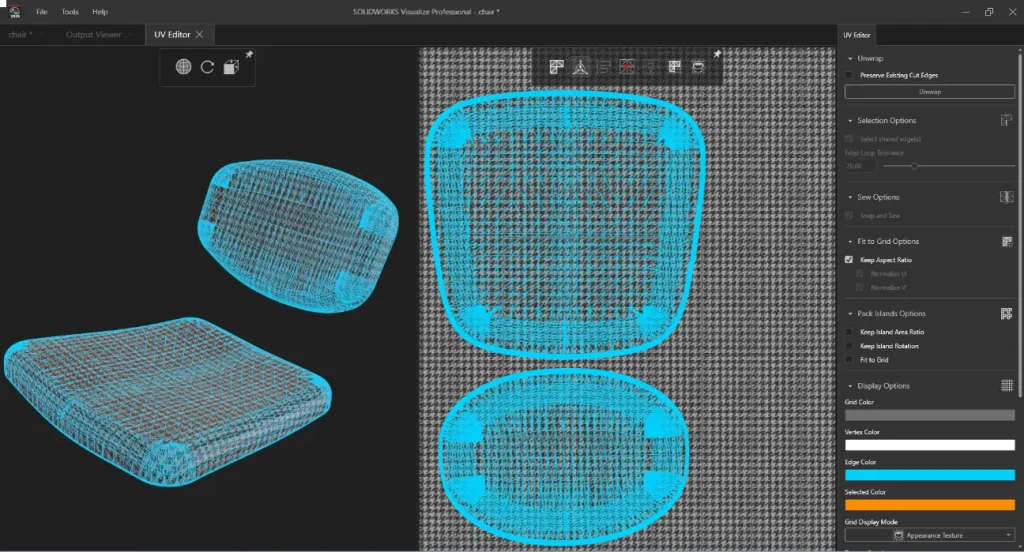 visualize uv editor wireframe