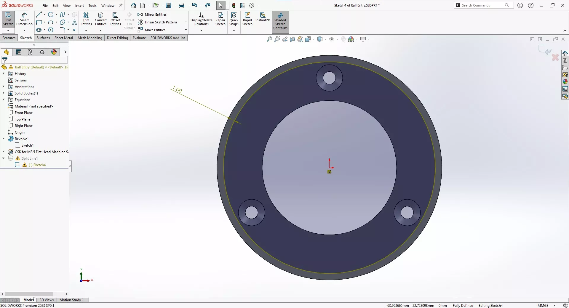 why are solidworks dimensions yellow? 1 01 dangling dimensions
