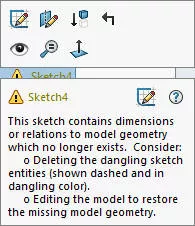 why are solidworks dimensions yellow? 2 02 dangling warning