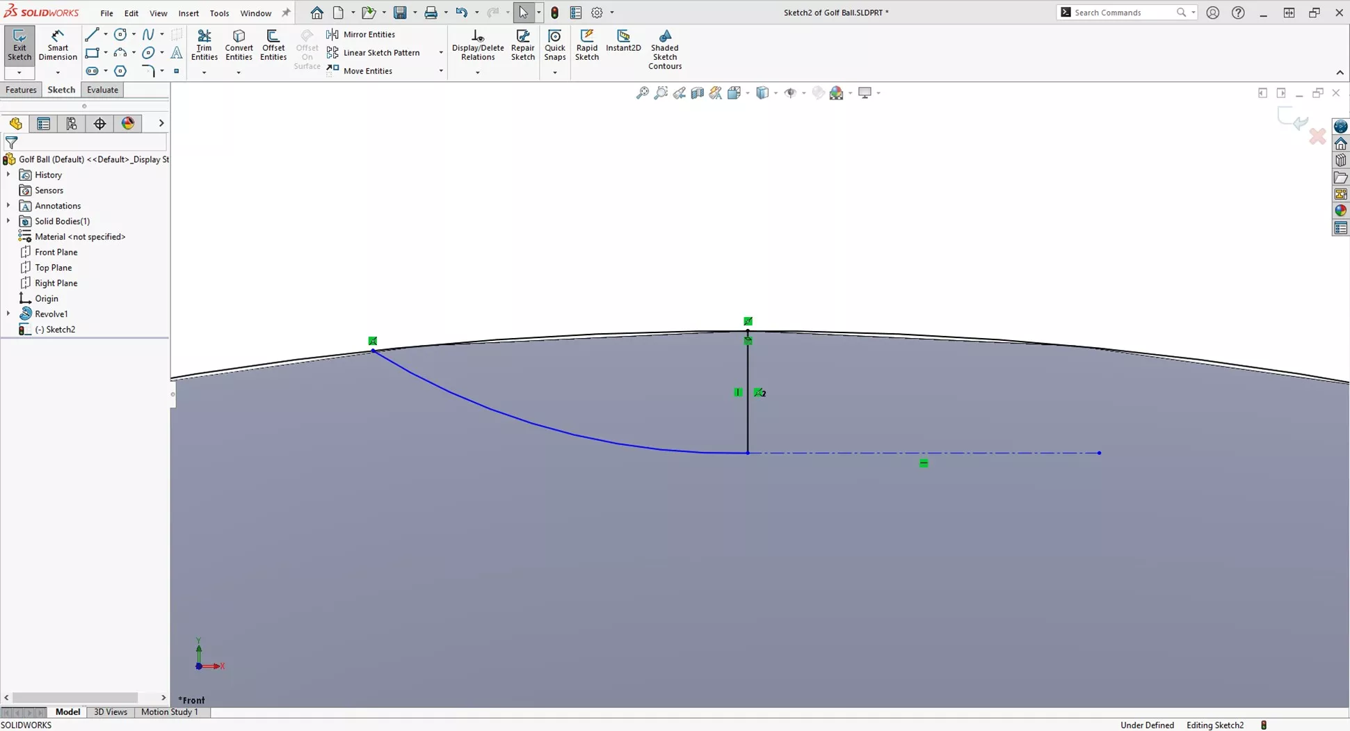 ryder cup 2023: how to model a golf ball in solidworks 5 04 sketch dimple