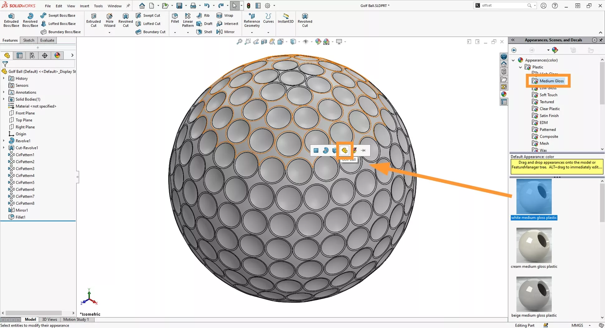 ryder cup 2023: how to model a golf ball in solidworks 15 14 appearance