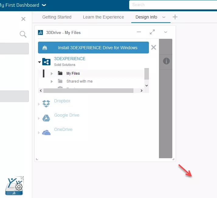 3d experience - dashboard creation 6 drag1