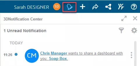 3d experience - dashboard creation 18 sharenotification