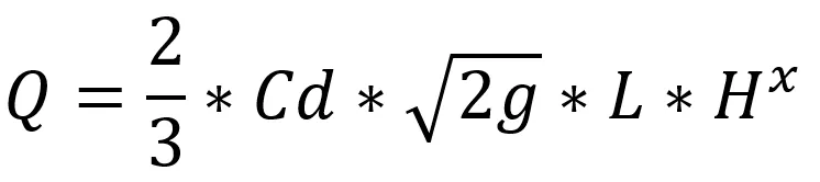 sharp crested weir equation