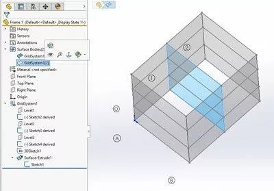 surface extrude feature