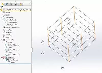 3d sketch connecting end-points