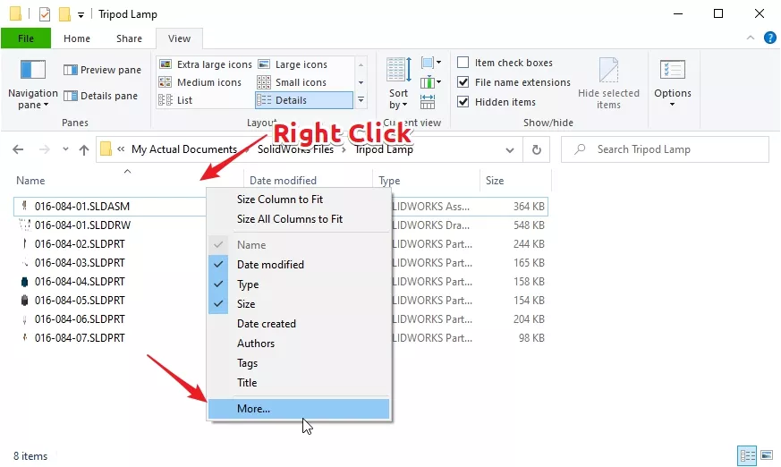 show solidworks descriptions in windows folders 1 step2
