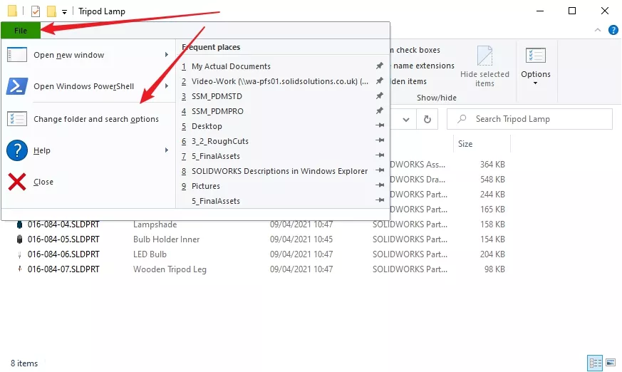show solidworks descriptions in windows folders 5 step5
